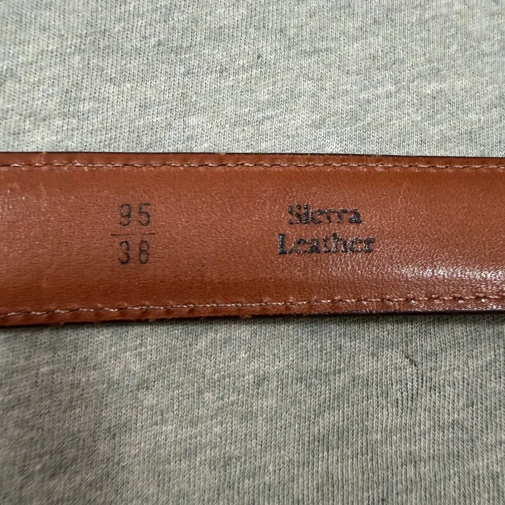 Dooney & Bourke Belt 38 Brown Sierra Leather Stitch 20013 Vintage USA Made